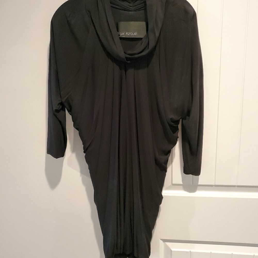 Yigal Azrouel Rouched Black Dress